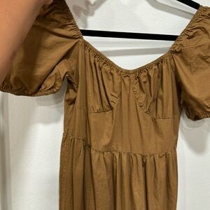 Brown Basic Long Dress